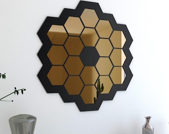 Space Telescope Inspired Mirror Wall Art Decoration, Geometric Wall Art, Wall Decoration, Honeycomb Decorative Mirror, SKU:SPTL