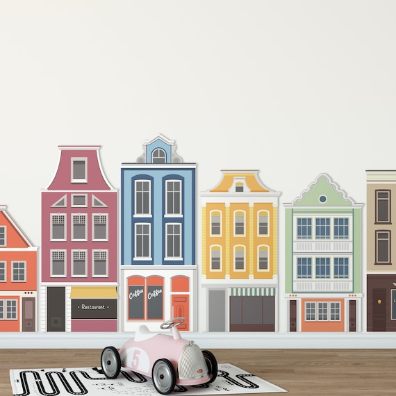 Amsterdam 3D Wall Decor, Colourful Houses, Nursery Wall Decor, Kids Puzzle, Gift for Kids, SKU:AMSH