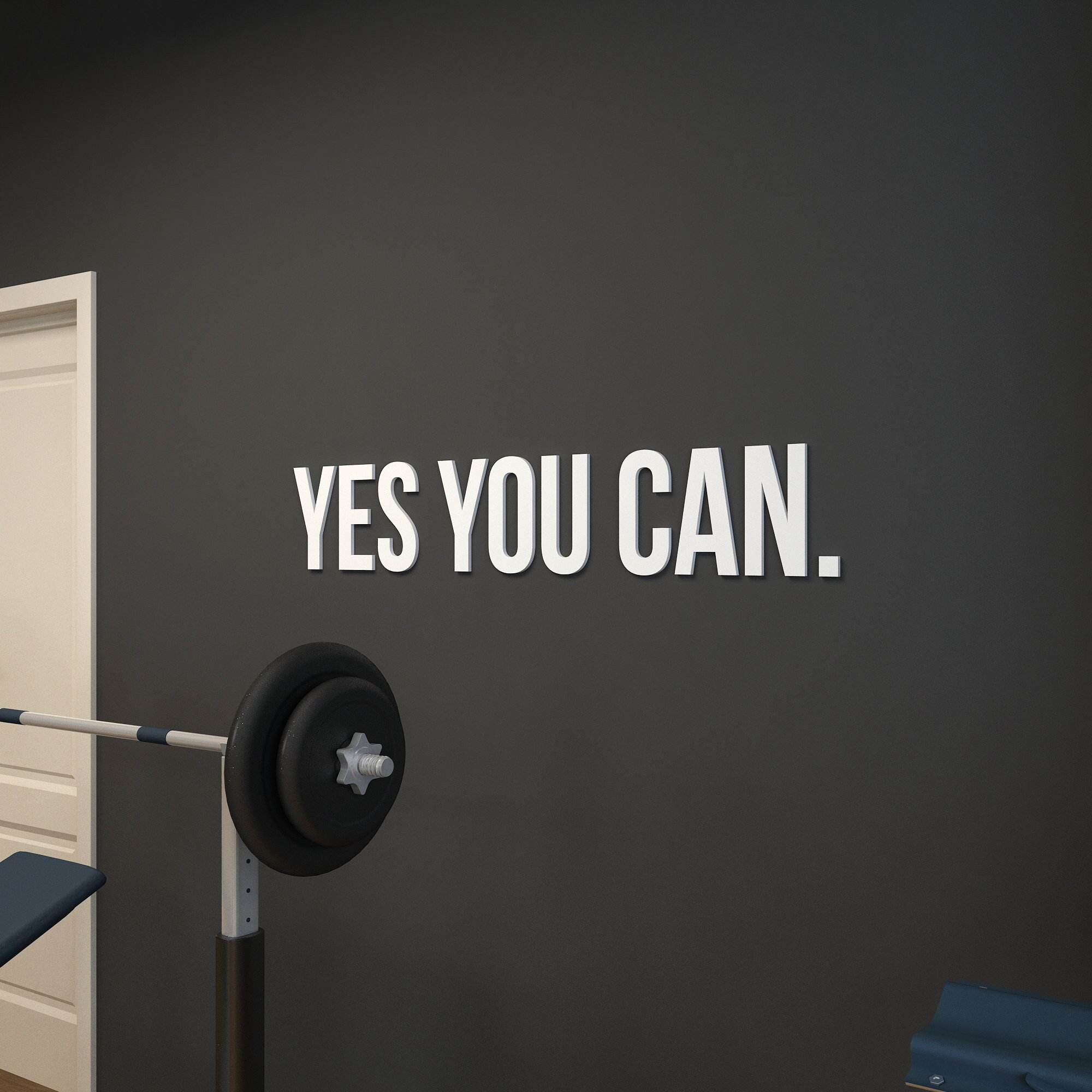 Yes You Can, Gym Wall Art, Training Room Gym Quote, Fitness Wall Decor, Workout Motivation, SKU:YSYC