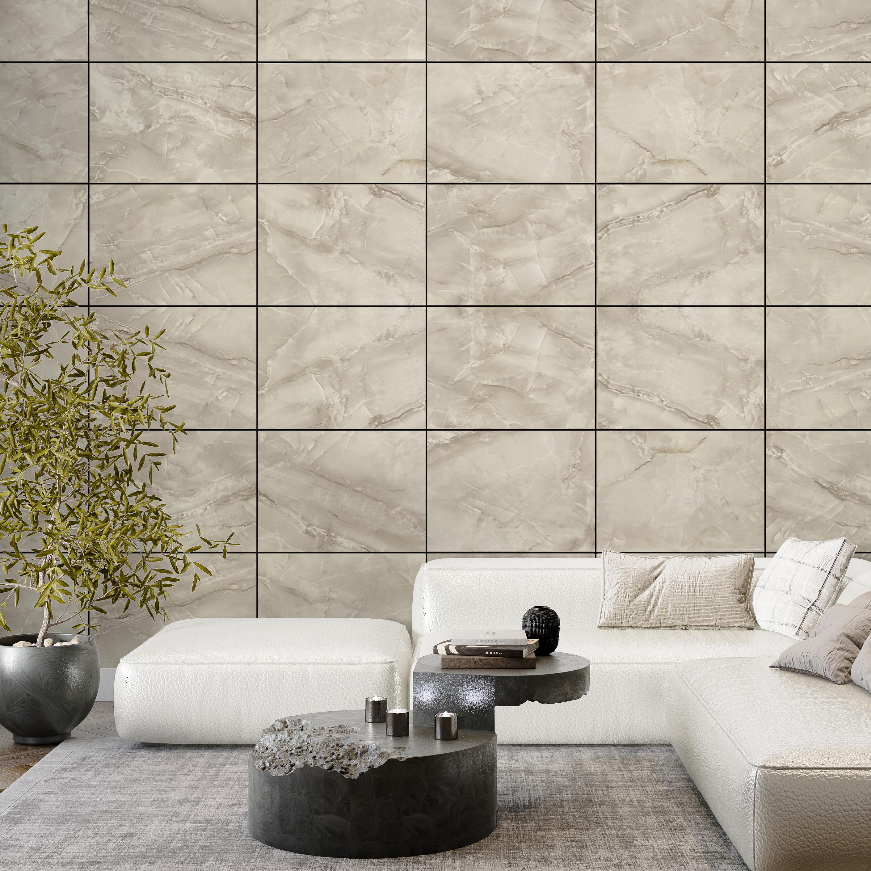 Abstract Beige Marble Imitation Wall Decorative Panels, 3D Contemporary ...