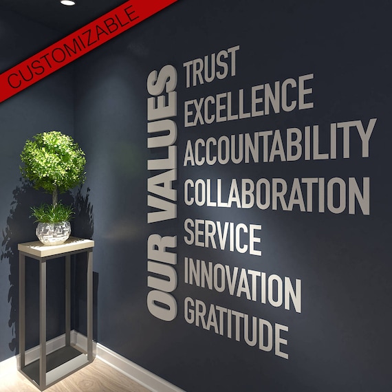 Wall Art For An Office Intended Image Our Values Office Wall Art Decor 3d Pvc Typography Etsy Wall Art For An Office Intended Image Our Values Office Wall Art Decor 3d Pvc Typography Etsy