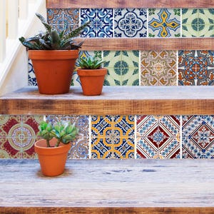 Pegatinas de Carrelage, Pegatinas de Escalera, Carrelage Adhésif, Contrahuella de Escalera, Arte de Pared de Mosaico, Calcomanía de Azulejos, Pegatinas de Azulejos, Paquete de 24 - SKU:SCPTTN3 imagen 3