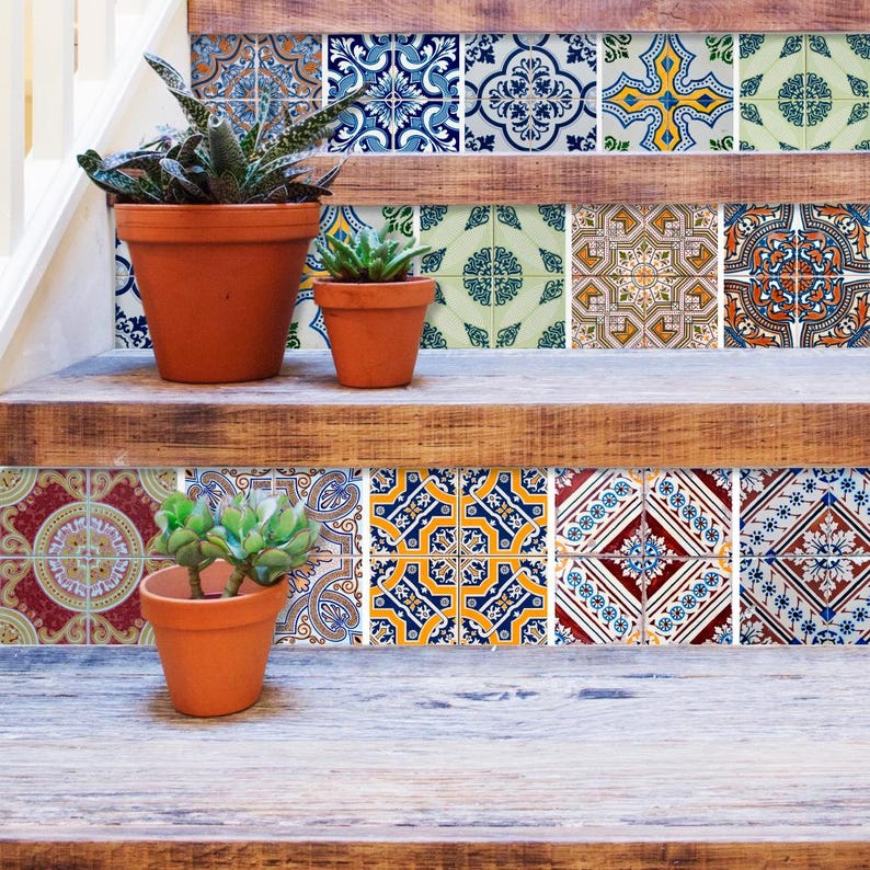 Pegatinas de Carrelage, Pegatinas de Escalera, Carrelage Adhésif, Contrahuella de Escalera, Arte de Pared de Mosaico, Calcomanía de Azulejos, Pegatinas de Azulejos, Paquete de 24 - SKU:SCPTTN3 imagen 3