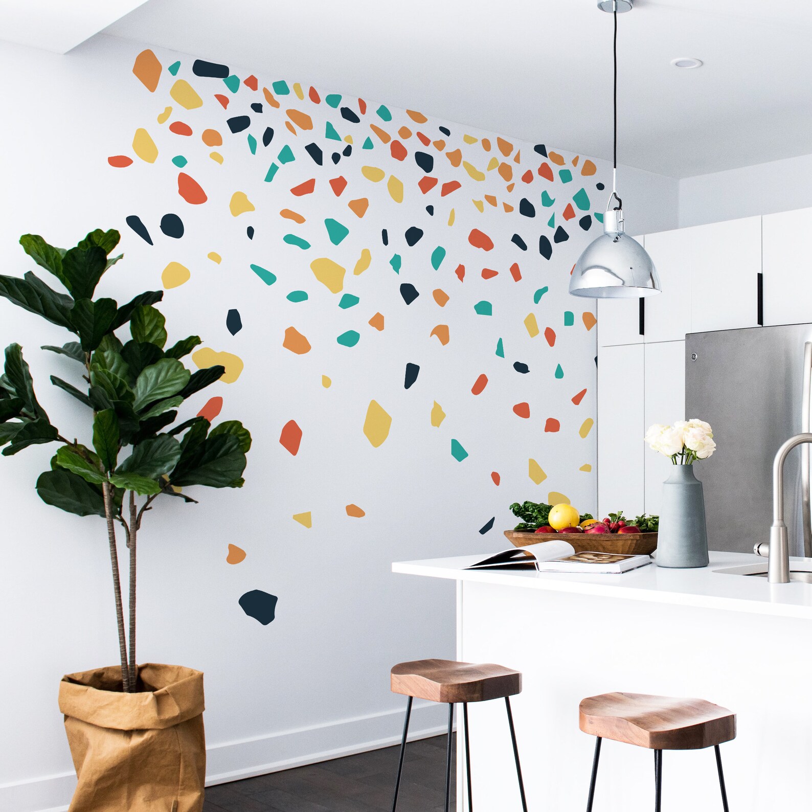Colorful Terrazzo Wall Stickers Terrazzo Decals Modern Wall Etsy
