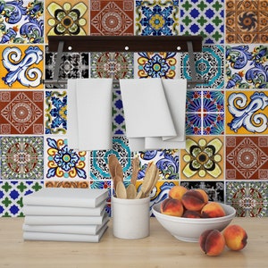 Talavera - Tile Decals - Tile Stickers - Talavera Traditional Tiles - Tiles for Kitchen - Kitchen Backsplash - Pack with 36 - SKU: TAPATi