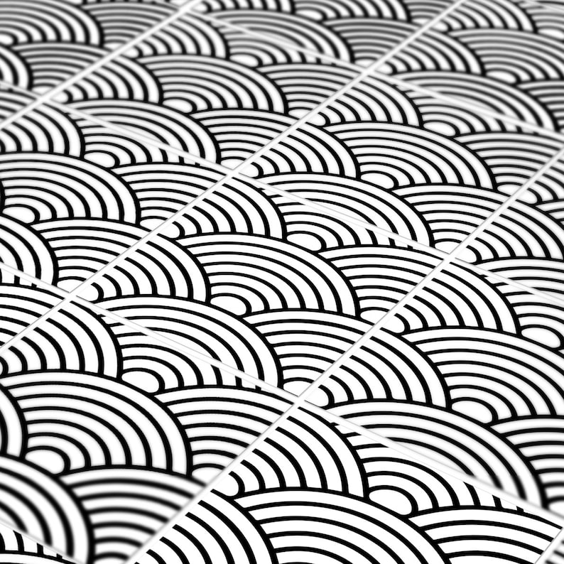 Japanese Waves Seamless Pattern Tile Stickers Fireplace Etsy