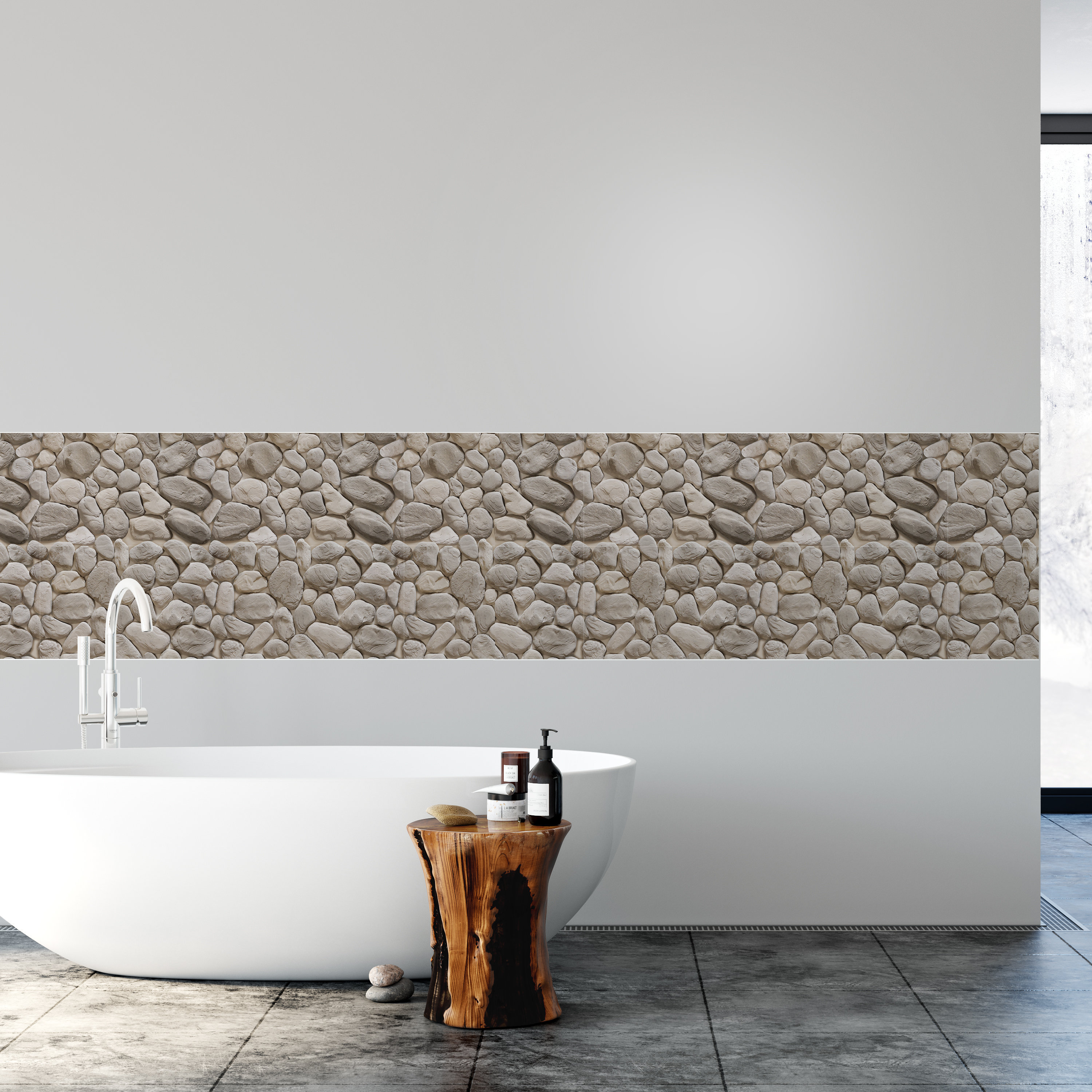3d Grey Stone Backsplash Kitchen Decorations Sku 3dgskd Etsy