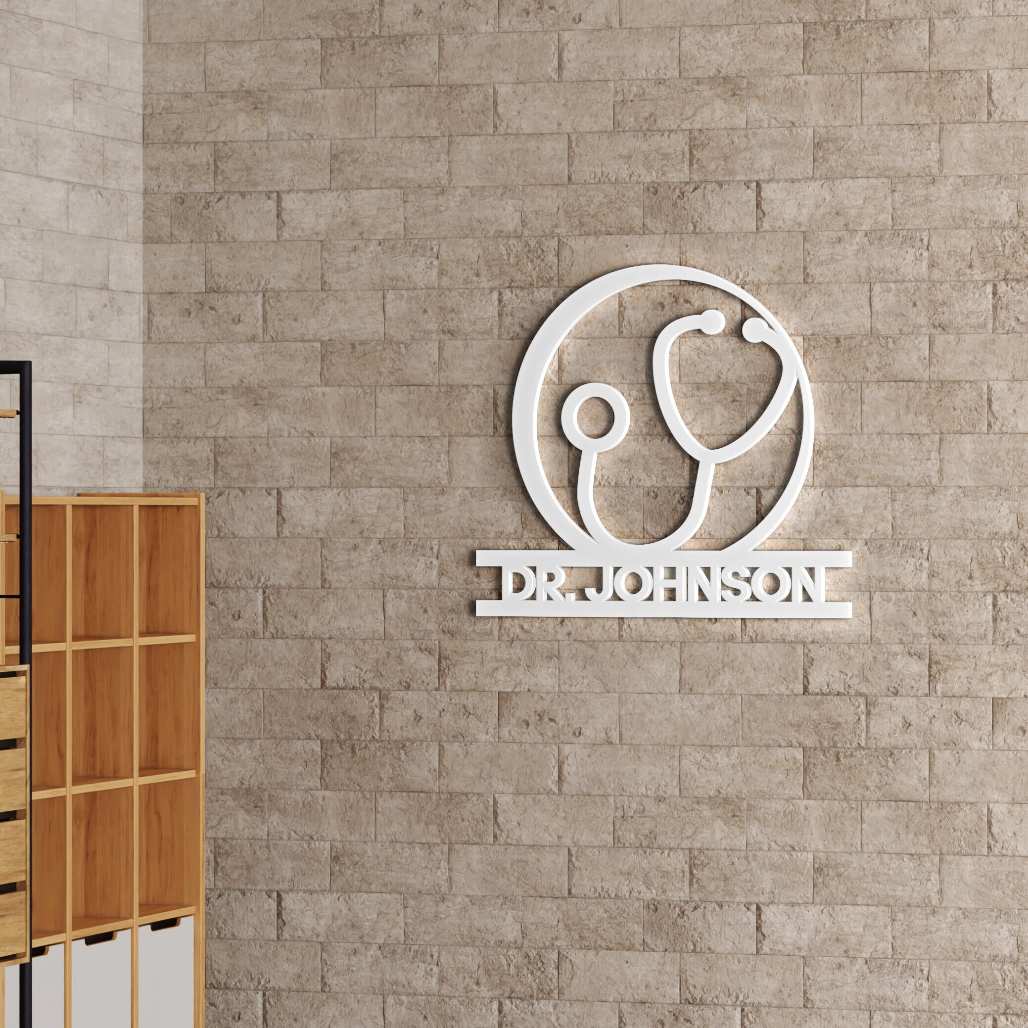 Doctor Introduction Wall Design Custom Clinic Medical Wall Decor, Reception Desk Logo, 3D Business Sign ...