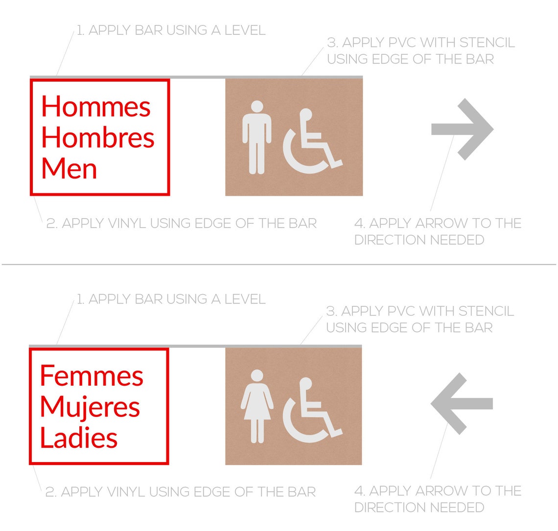 Restroom SIGN Handicapped Bathroom Men Women Sign Vinyl - Etsy