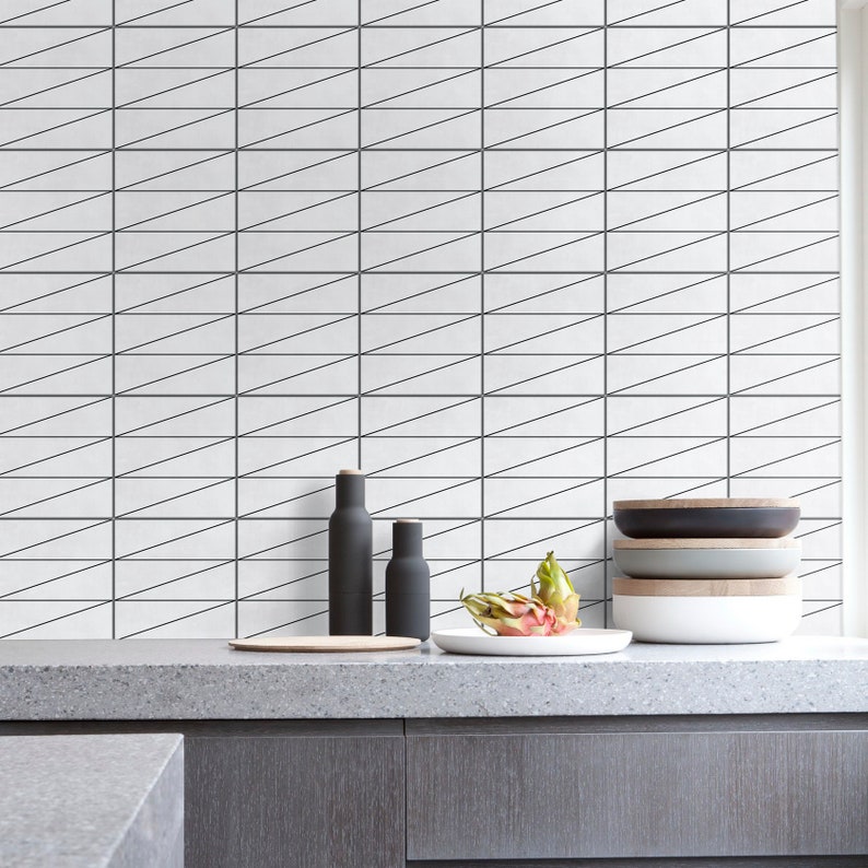 White Minimalist Tile Stickers Suitable for Wall and Floor Etsy UK