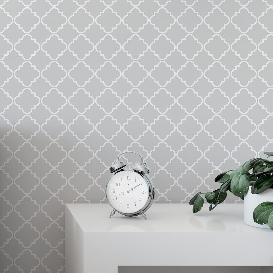 Light Grey Geometric Wallpaper, Geometric Pattern Removable Wallpaper