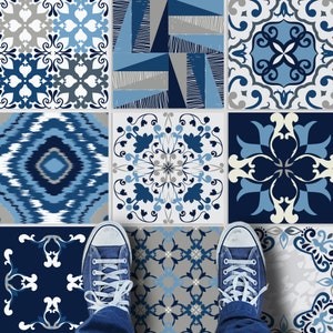Floor Tiles, Tile Decal, Tile Stickers, Carrelage Adhésif, Fliesenaufkleber, Stickers Escalier, Stickers Carrelage, Pack of 36 -SKU:BLON