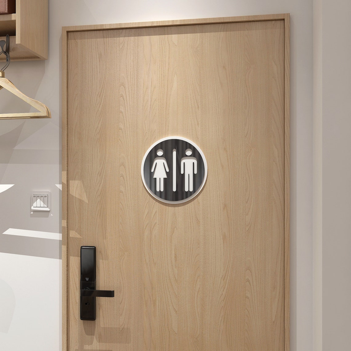 Restroom Door Metal Sign Bathrooms Man Woman WC Pictogram - Etsy