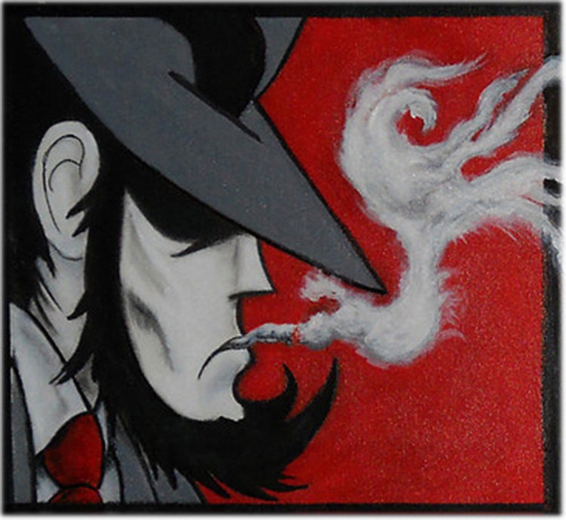 Painting Lupin Jigen And Goemon Hand Painted With Acrylic Colors And Customizable On Request