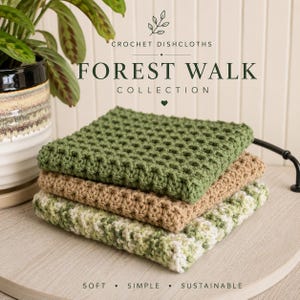 Crochet Cotton Dishcloth | Washcloth | Forest Walk Collection | Kitchen Cloth | Cabin Bath  | Eco Friendly  | Handmade Gift