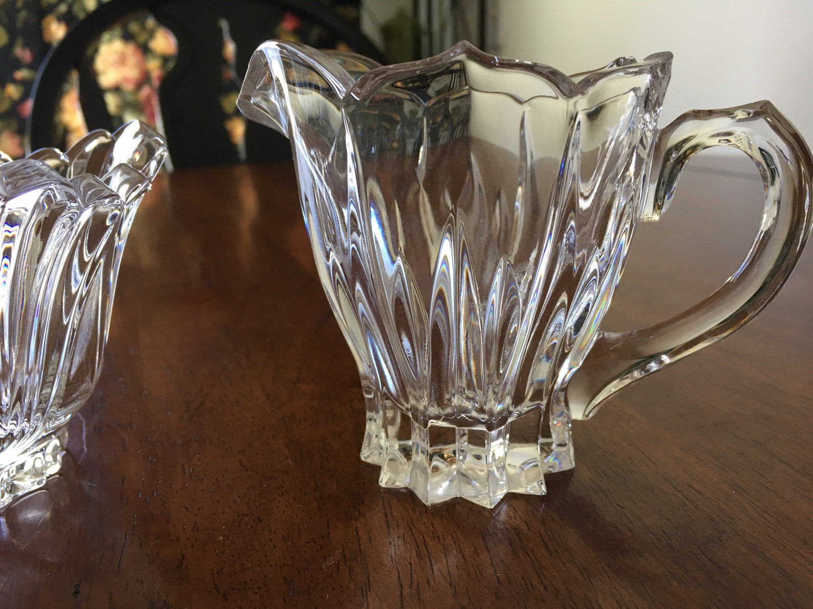 Vintage Cream and Sugar Set Lead Crystal Creamer and Sugar Etsy