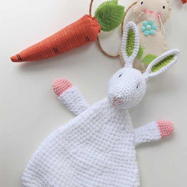 PATTERN ONLY, *CUDDLY* Bunny Comforter, crochet bunny, crochet pattern, amigurumi comfroter pattern, amigurumi lovey, crochet lovey snuggler