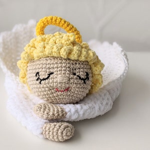 PATTERN ONLY, Angel Comforter, crochet angel, crochet angel pattern, amigurumi comfroter pattern, amigurumi lovey, angel lovey pattern