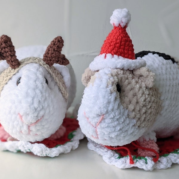 PATTERN ONLY, Guinea Pigs in Blankets, guinea pig crochet pattern, guinea pig amigurumi, Christmas guinea pigs, guinea pig Santa hat