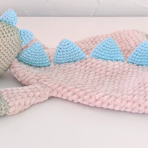 PATTERN ONLY, CUDDLY Dinosaur Comforter, crochet lovey, crochet dinosaur pattern, amigurumi pattern, dinosaur comforter pattern snuggler image 5