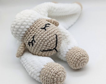 Patrón de peluche de oveja dormilona a crochet, peluche amigurumi (patrón en PDF)
