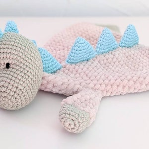 PATTERN ONLY, CUDDLY Dinosaur Comforter, crochet lovey, crochet dinosaur pattern, amigurumi pattern, dinosaur comforter pattern snuggler image 4