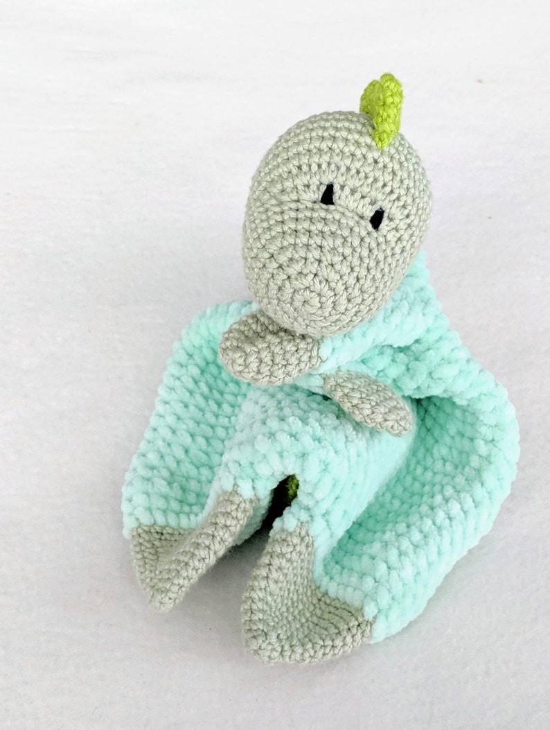 PATTERN ONLY, CUDDLY Dinosaur Comforter, crochet lovey, crochet dinosaur pattern, amigurumi pattern, dinosaur comforter pattern snuggler image 9