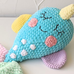 PATTERN ONLY, Narwhal Comforter, crochet narwhal, crochet pattern, amigurumi comfroter pattern, amigurumi lovey, crochet lovey pattern image 2