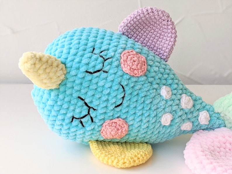 PATTERN ONLY, Narwhal Comforter, crochet narwhal, crochet pattern, amigurumi comfroter pattern, amigurumi lovey, crochet lovey pattern image 3