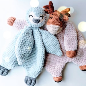 Crochet Penguin & Reindeer Lovey Pattern: Amigurumi Christmas Bundle (PDF Pattern)