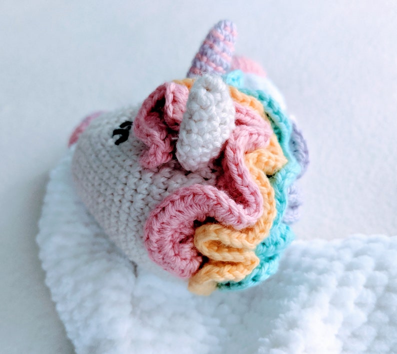PATTERN ONLY, SLEEPY Comforter bundle, crochet lovey, crochet sheep pattern, amigurumi lovey pattern unicorn comforter pattern sheep patte image 9
