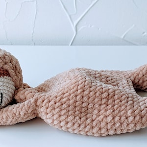 PATTERN ONLY, Sloth Comforter, crochet sloth, crochet pattern, amigurumi comfroter pattern, amigurumi lovey, crochet lovey pattern image 4