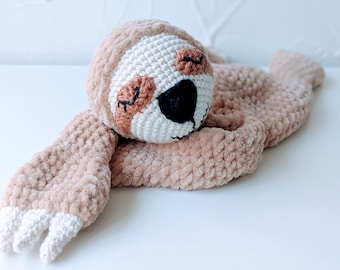 PATTERN ONLY, Sloth Comforter, crochet sloth, crochet pattern, amigurumi comfroter pattern, amigurumi lovey, crochet lovey pattern