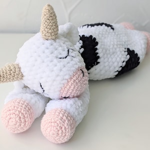 PATTERN ONLY, SLEEPY Cow Comforter, crochet cow, crochet pattern, amigurumi comfroter pattern, amigurumi lovey, baby gift, crochet lovey image 7