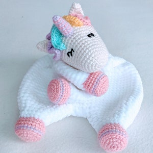 PATTERN ONLY, SLEEPY Comforter bundle, crochet lovey, crochet sheep pattern, amigurumi lovey pattern unicorn comforter pattern sheep patte image 6