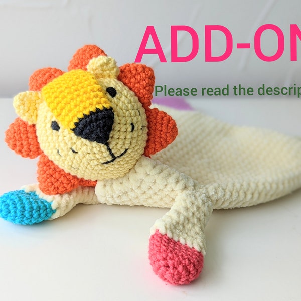 ADD-ON pattern,*CUDDLY* Lion Comforter, crochet lion pattern, amigurumi comfroter pattern lion, amigurumi lion, lion lovey pattern