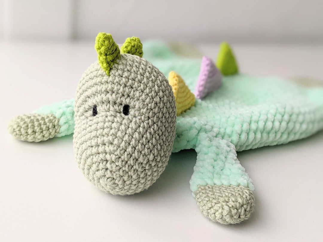 Tinysaurus Knotted Lovey Crochet Dinosaur PATTERN 'little' Size