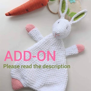 ADD-ON pattern, *CUDDLY* Bunny Comforter, crochet bunny pattern, amigurumi comfroter pattern, amigurumi bunny, bunny lovey pattern, rabbit