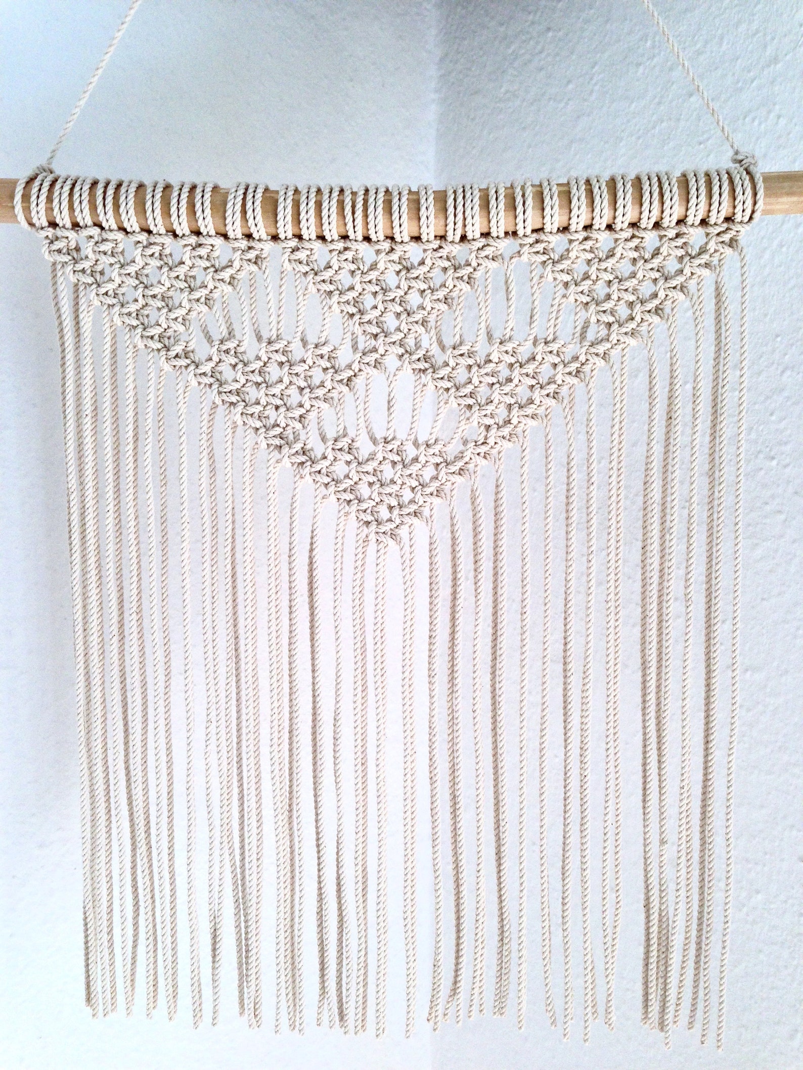 Triangle Macrame Wall Hanging Modern Macrame Wall Decor Etsy