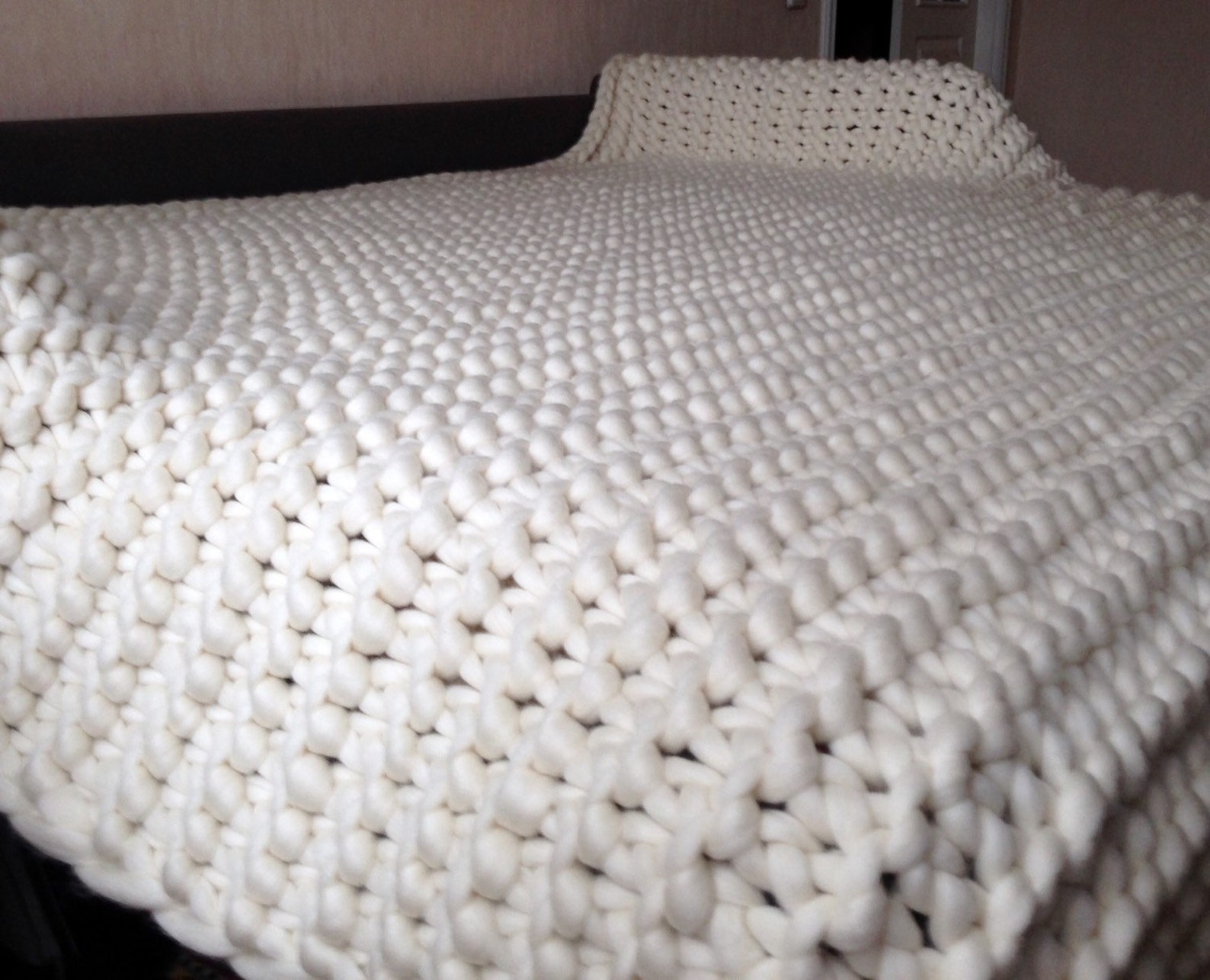 108 90 Chunky Knit Blanket King size wool blanket Etsy