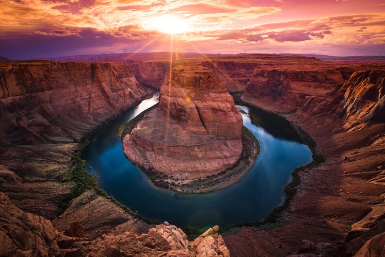 Horseshoe Bend Grand Canyon Print Landscape Photography Etsy