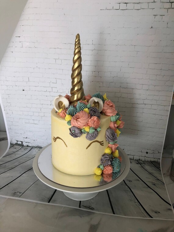 Unicorn Horn Cake Topper Set Edible Etsy