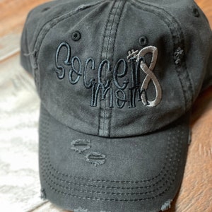 Soccer Mom Embroidered Hat Customized with Player&#39;s Number