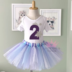 Frozen Birthday Outfit - Tutu and Top, First Birthday Tutu, Birthday Outfit, Birthday Tutu, Tutu Skirt, Tutu, Cake Smash Outfit,