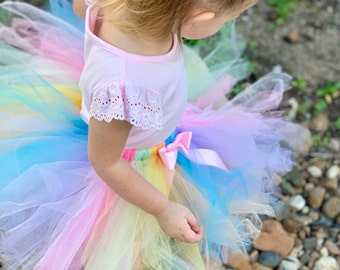 Rainbow Tutu - Birthday Tutu, Tutu Skirt, Flower Girl Tutu, First Birthday Tutu, Tutu, Girls 1st Birthday Tutu
