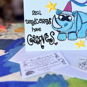 NEW & EMBELLISHED Real Unicorns  (5x7 Greeting Card with Envelope)