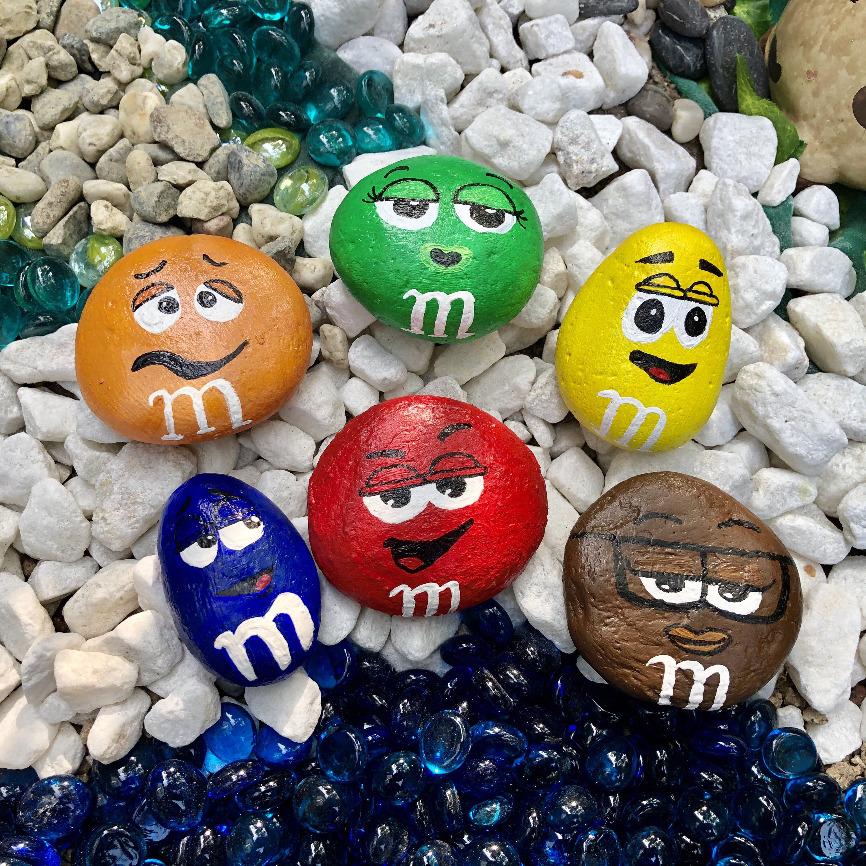 M and ms hand painted rock bundle of buddies Etsy