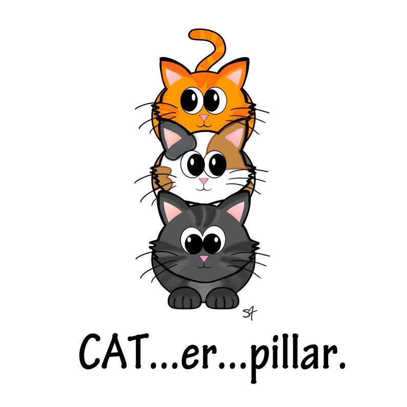 Cat R Piller Cat-er-pillar (5x7 Greeting Card With Envelope) - Etsy