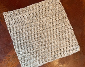 Crocheted Hemp Washcloths,  Eco-friendly Natural Hemp Scrubbing Cloths, 8 inch Washcloth