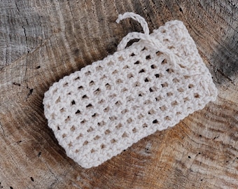 Crocheted Soap Bag, Undyed Cotton Twine Soap Saver, Eco-friendly Shower Pouch